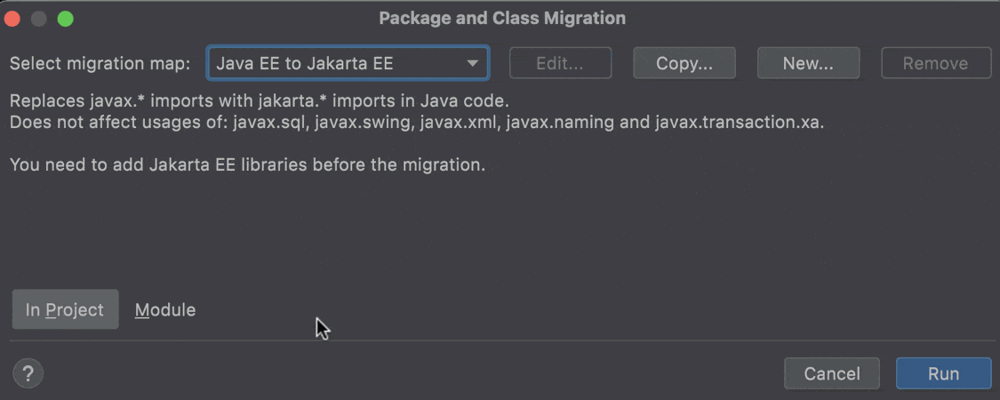IntelliJ IDEA migration from Java EE to Jakarta EE