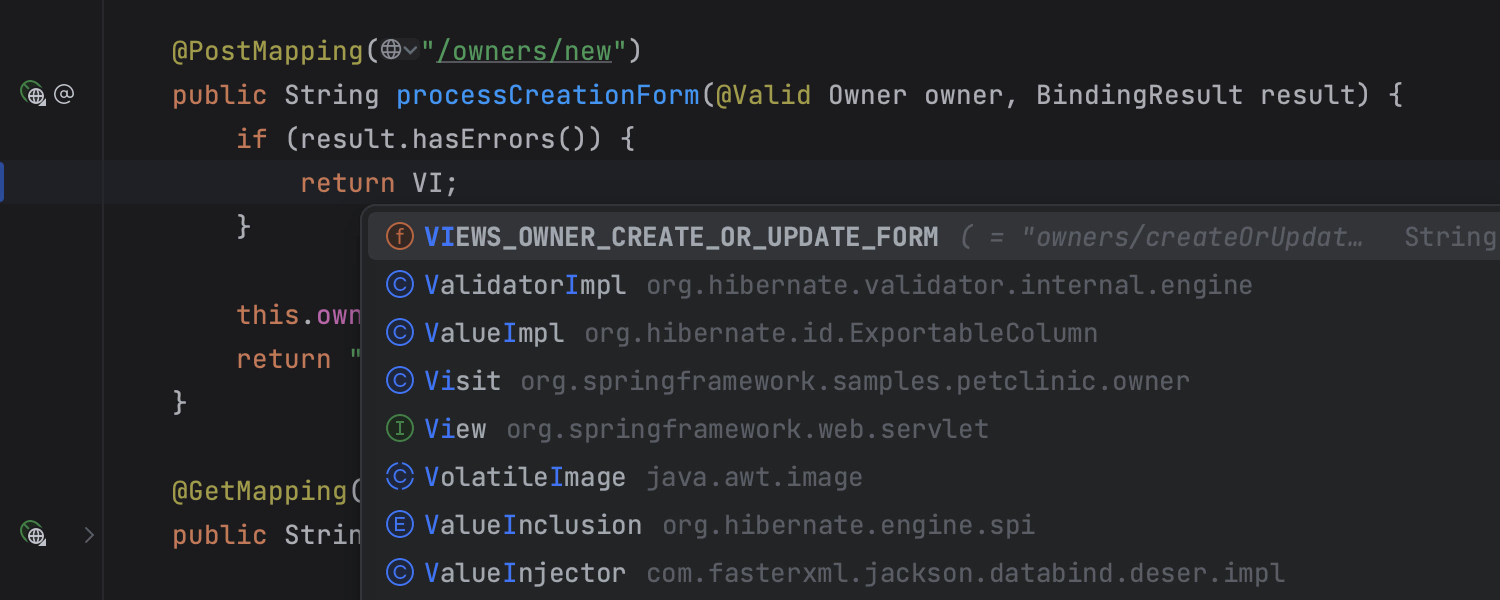 Smart code completion for Spring in IntelliJ IDEA Ultimate