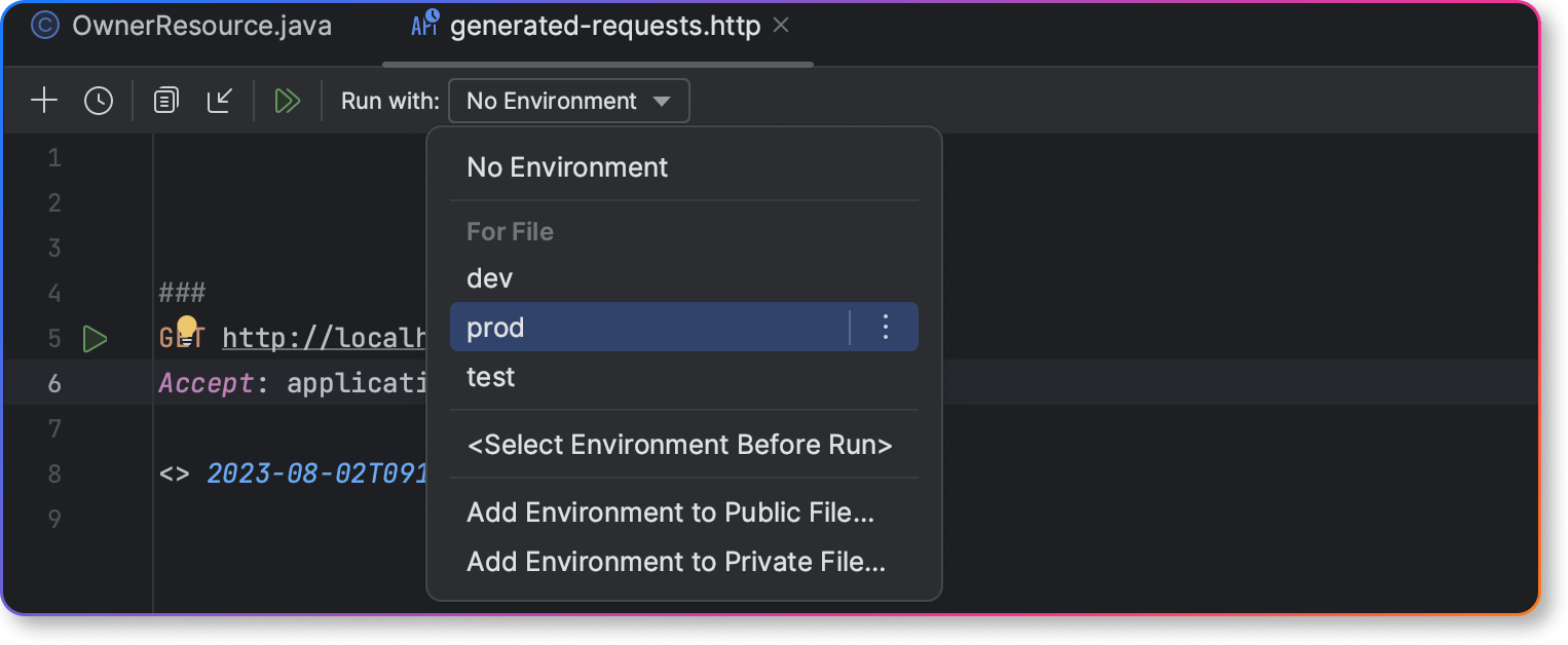 Environment files in IntelliJ IDEA