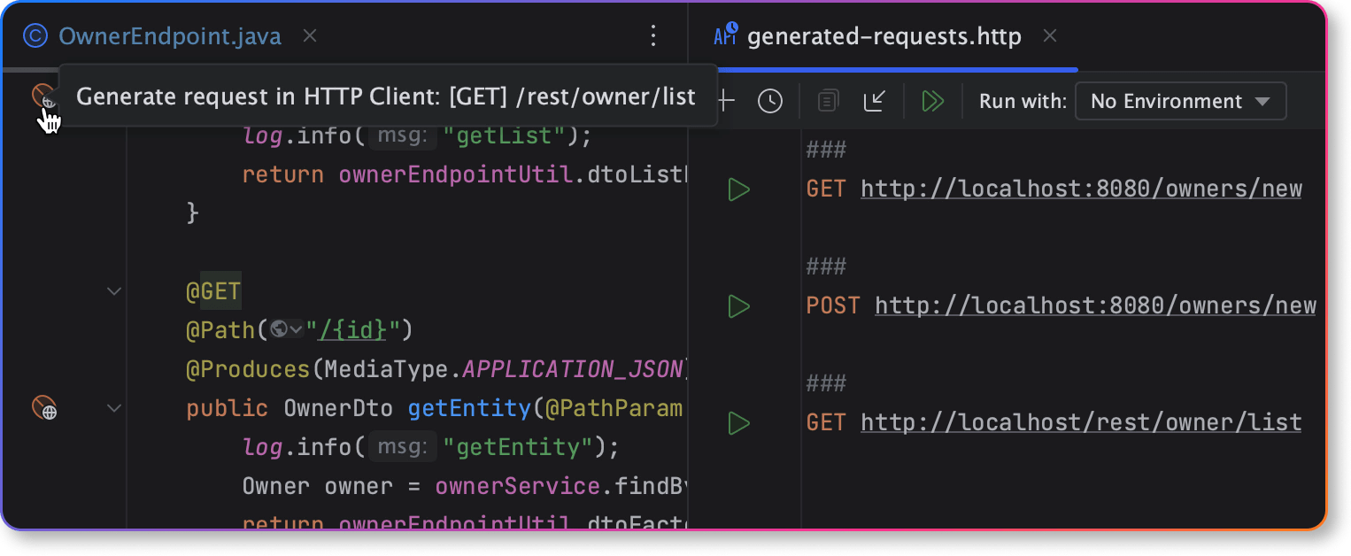 IntelliJ IDEA JAX-RS REST Client HTTP Requests Generation