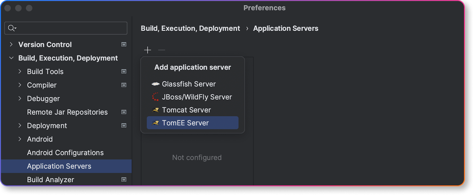 IntelliJ IDEA Jakatra EE server integration