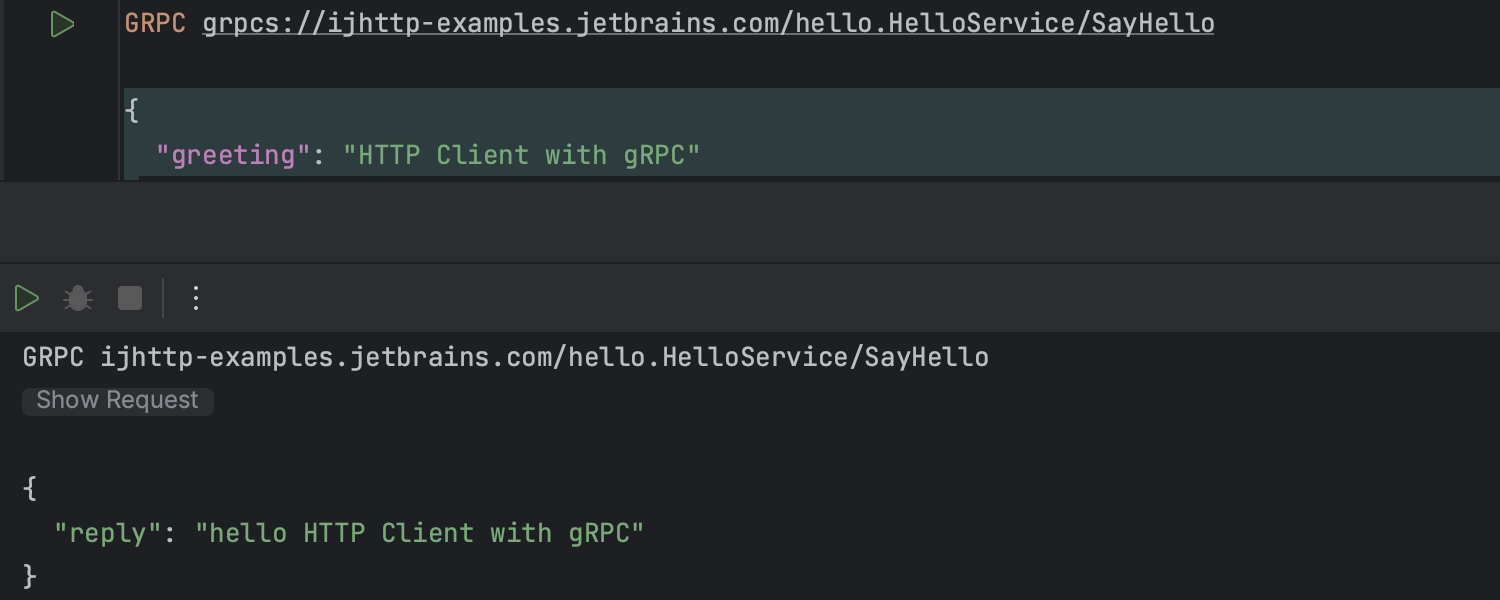 gRPC request in HTTP Client