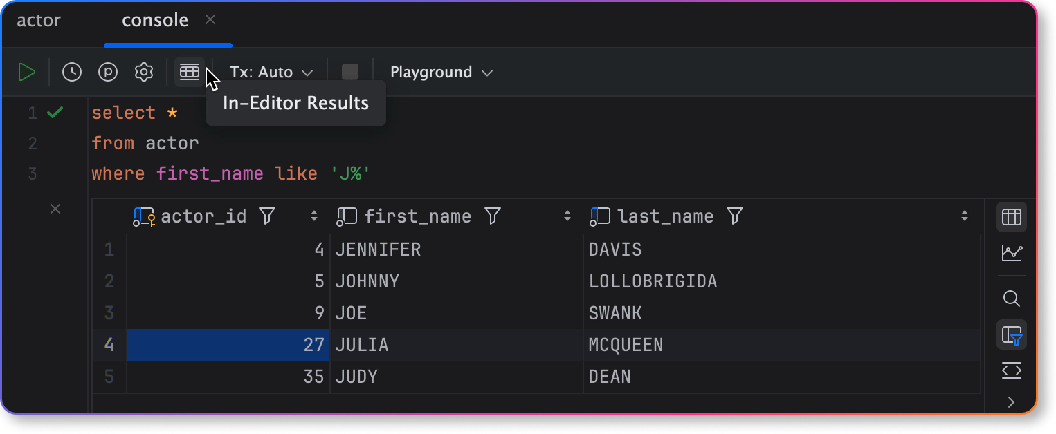 View query results