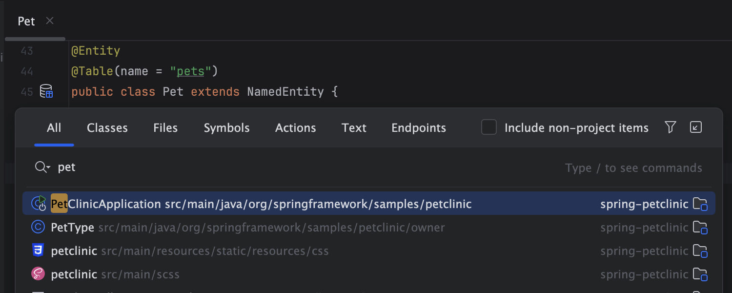 Powerful Search Everywhere feature for Spring in IntelliJ IDEA