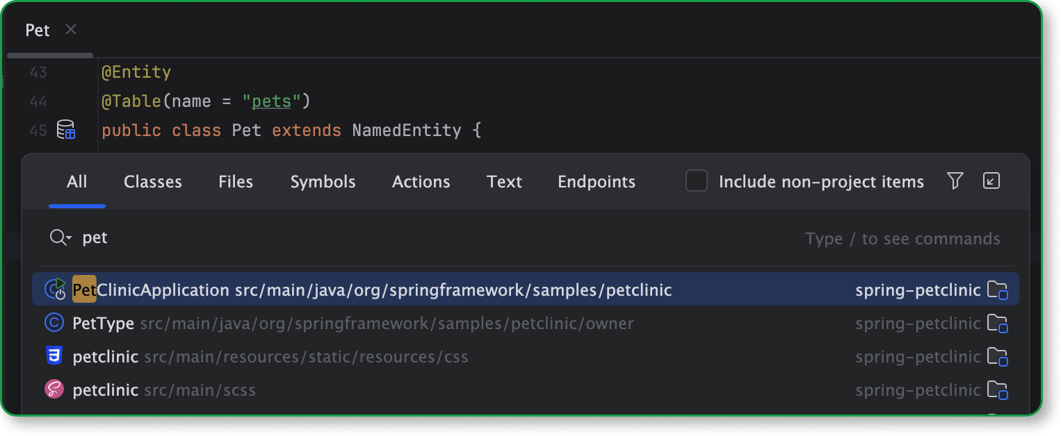 Powerful Search Everywhere feature for Spring in IntelliJ IDEA