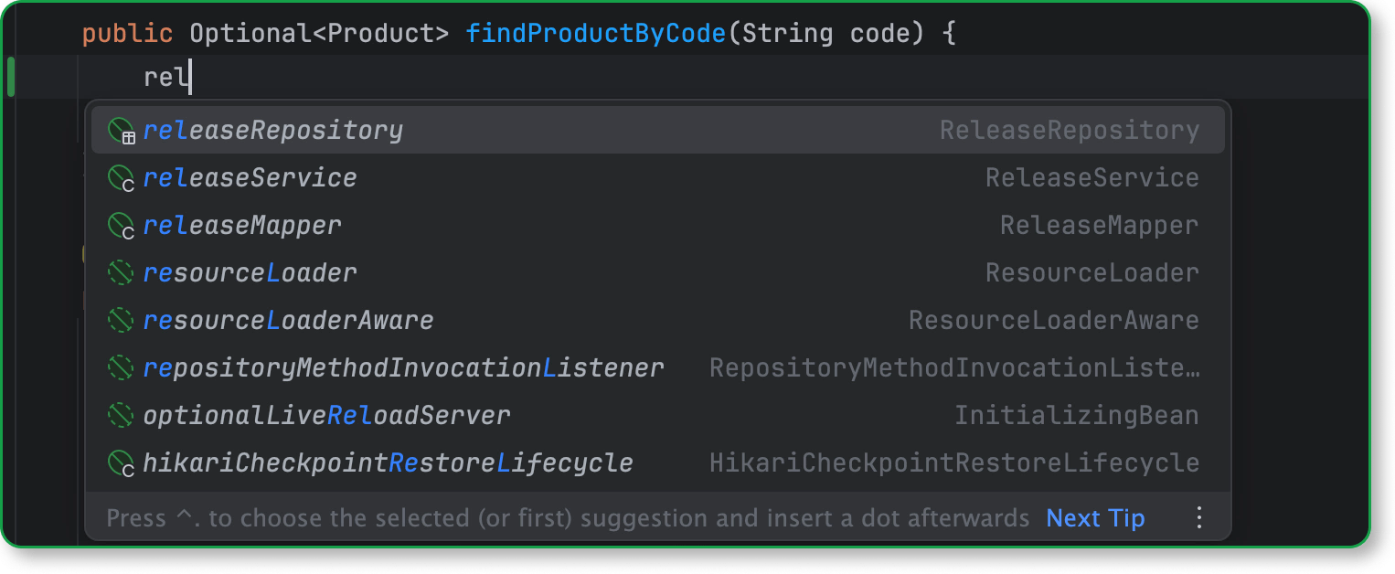 Smart code completion for Spring in IntelliJ IDEA