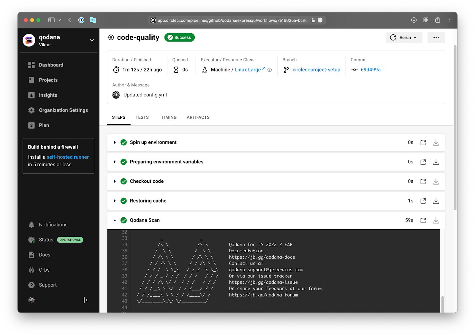 Qodana running in a CI pipeline