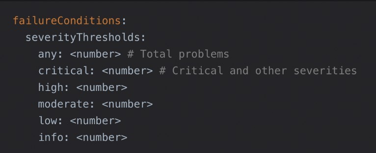 SAST severity thresholds configuration for security issues